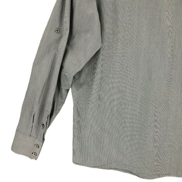 Jared Lang Button Up Shirt Adult Extra Large Gray Square Button Long Sleeve Mens - Picture 7 of 12